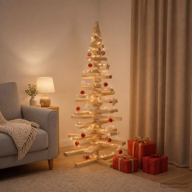 vidaXL Albero di Natale in legno KOTKA 120 cm Legno Massello di Pino
