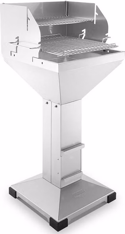Barbecue a carbone THÜROS T3 SET, modello "Direkt Plus", con superficie di cottura di 42x42 cm, in acciaio inossidabile