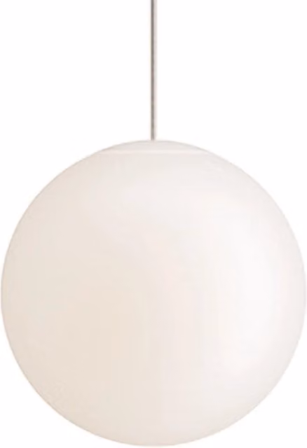 Lampada a sospensione Sferica Zafferano in vetro trasparente e bianco, design minimalista, Diametro: 25 cm, Altezza: 315 cm