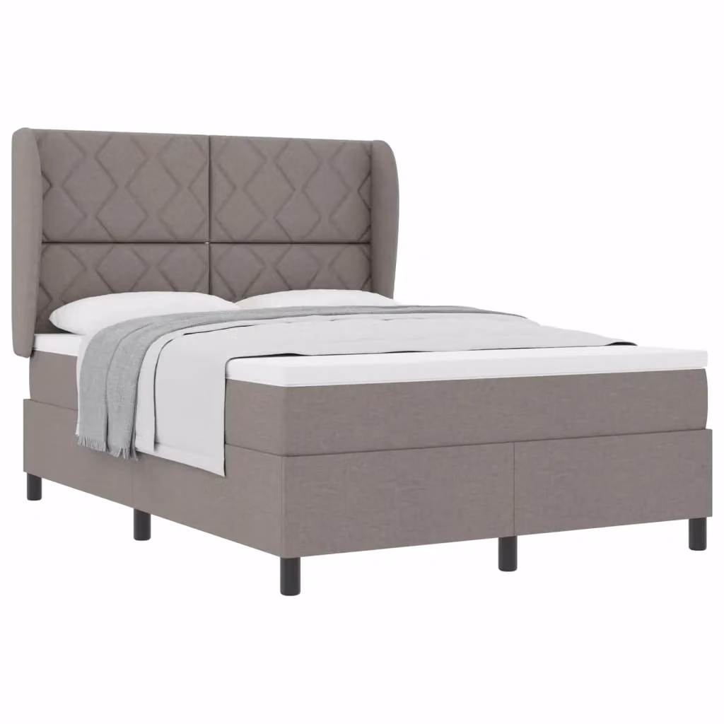 Letto a molle con testiera Talpa vidaXL in tessuto beige o grigio L/P/H: 140 x 200 cm – 2