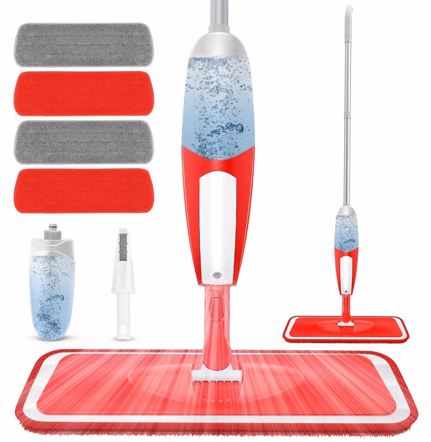 Mocio spray in microfibra con 4 dischetti e flacone da 550 ml
