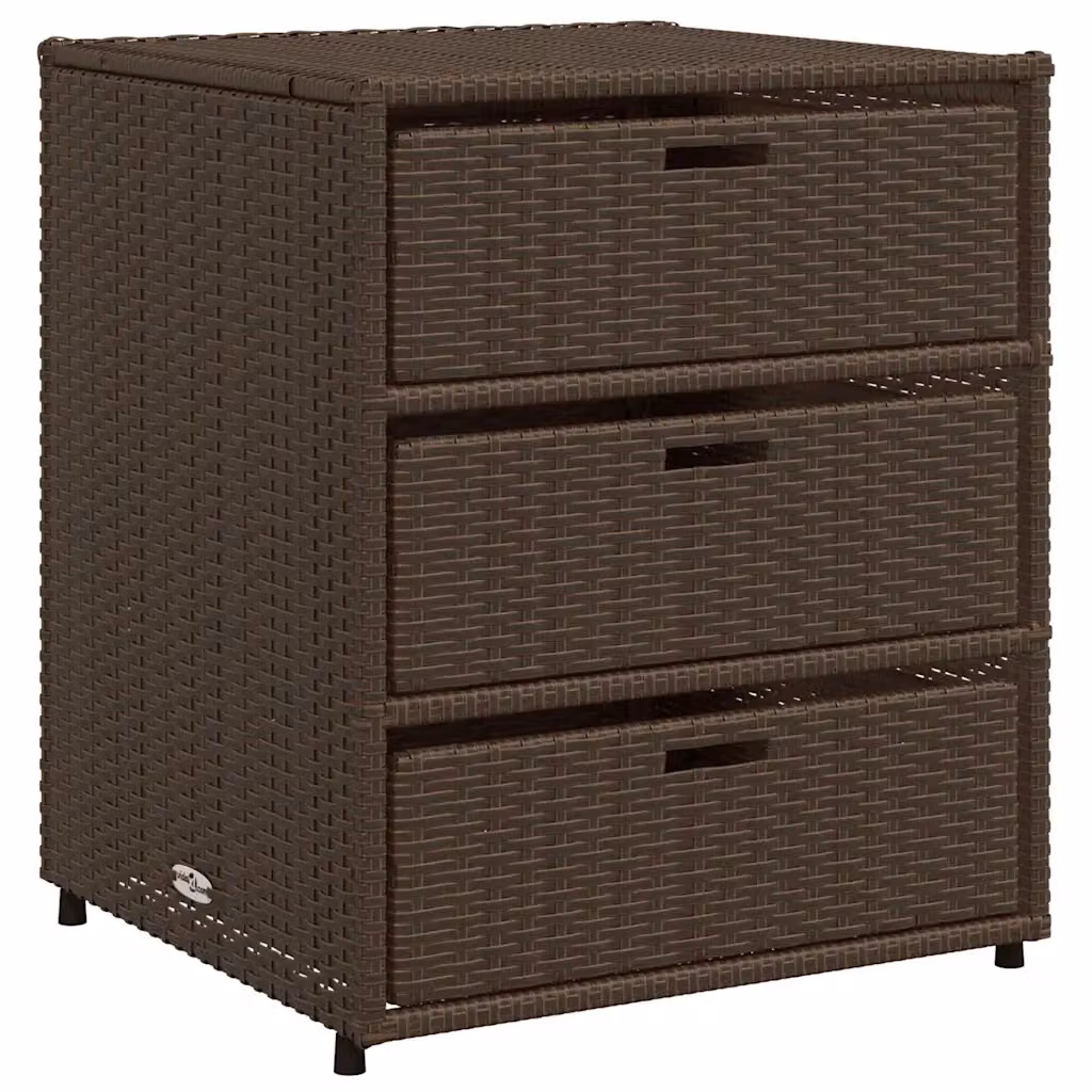 Armadietto da giardino vidaXL in rattan e metallo marrone L: 55 cm, P: 59 cm, H: 69 cm – 2