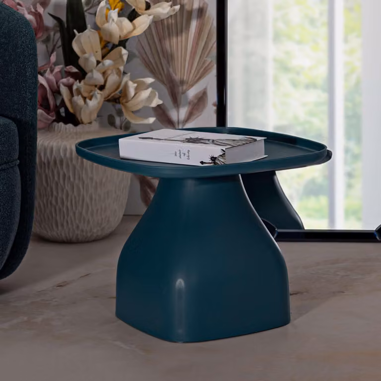 Midelt - Tavolino da Salotto, 48x48x38h cm blu