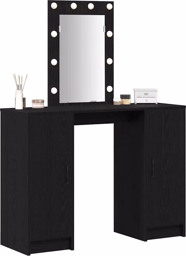 Tavolo da Trucco Nero 102 x 33 x 135 cm Legno multistrato