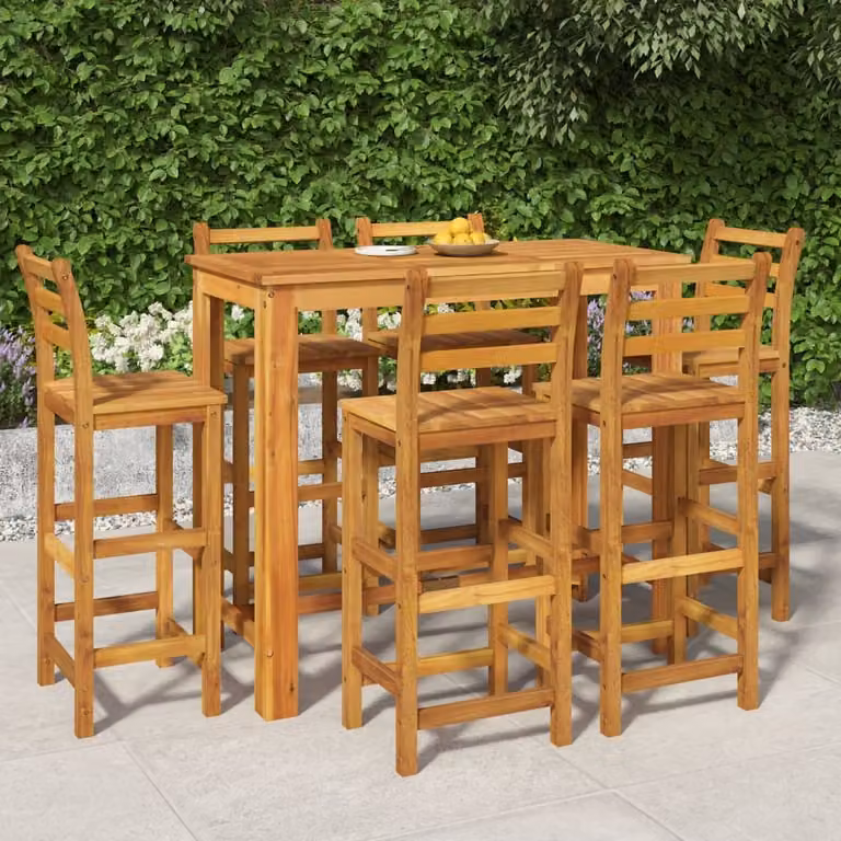 Maison Exclusive - Set da Bar da Giardino 7 pz in Legno Massello di Acacia