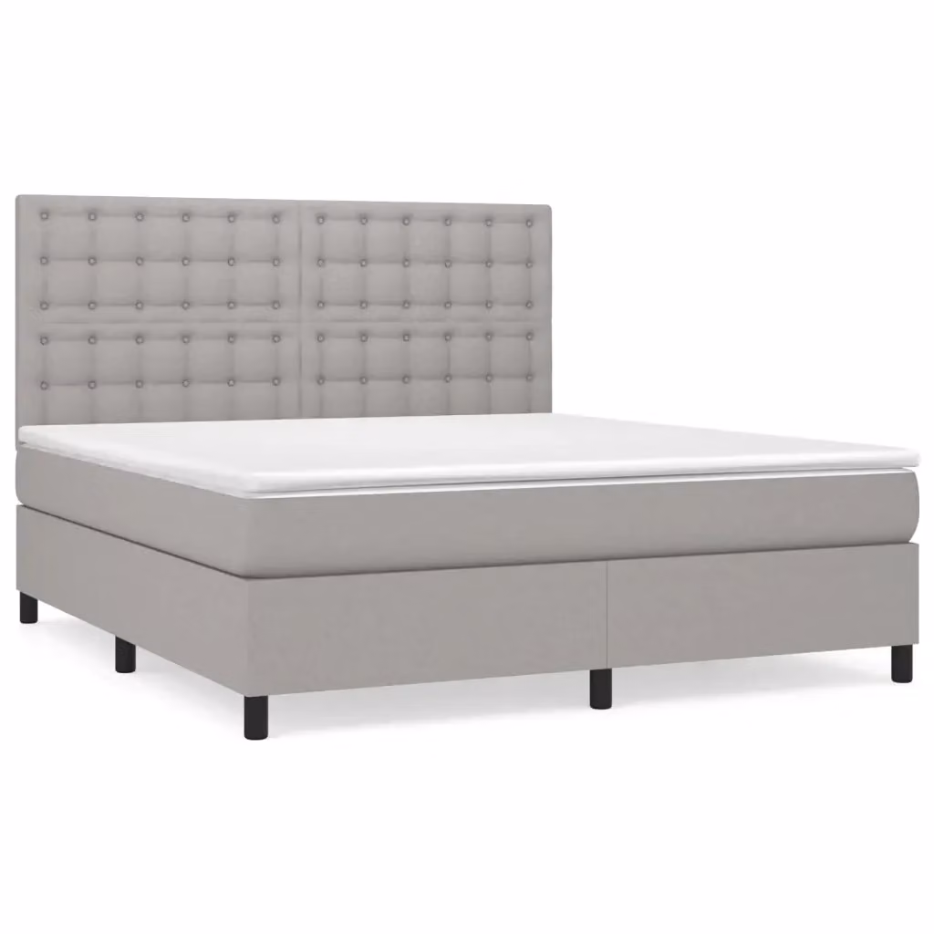 Letto Ibrido con Giroletto a Molle e Materasso vidaXL, Grigio e Bianco, L/P/H: 160 x 200 x 128 cm – 2