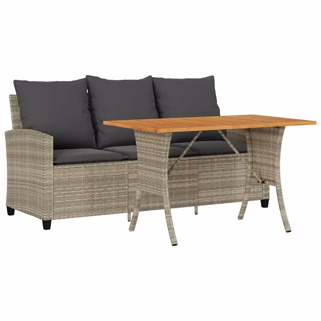 Set da giardino vidaXL con divano a 3 posti e tavolino da caffè in rattan grigio e struttura in acciaio verniciato a polvere – 2