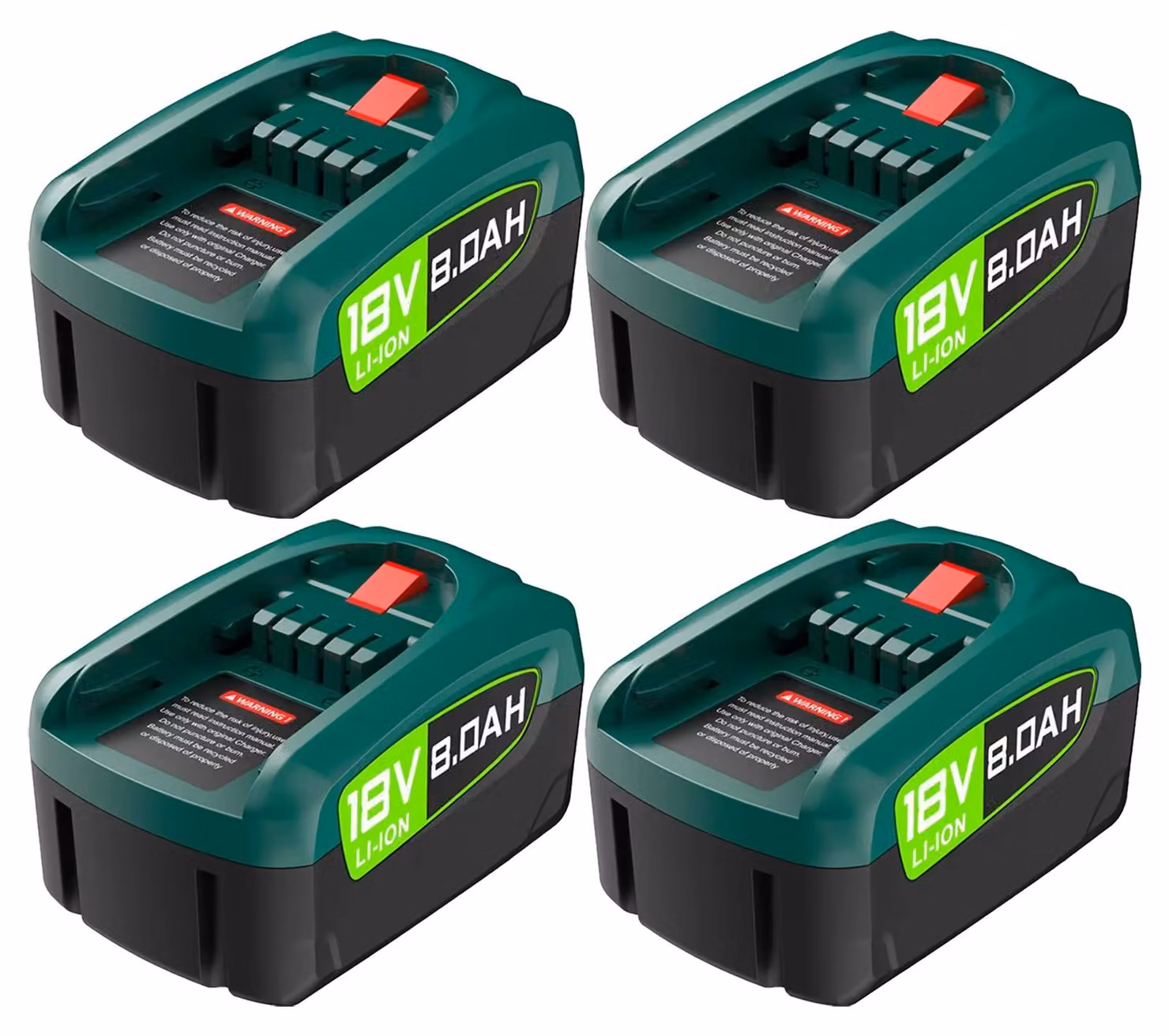 Batteria di ricambio - Batteria PBA per utensili elettrici - Litio-Ioni - 18 V - 8000 mAh - 18650 - Rosa