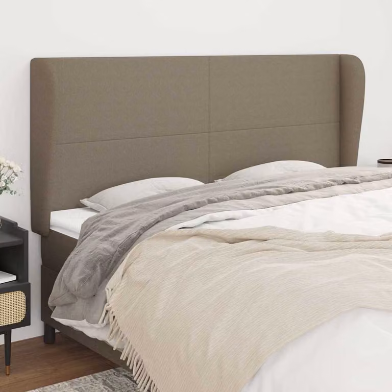 Testiera ad orecchio vidaXL in tessuto beige e grigio L: 163 cm, P: 23 cm, H: 118/128 cm
