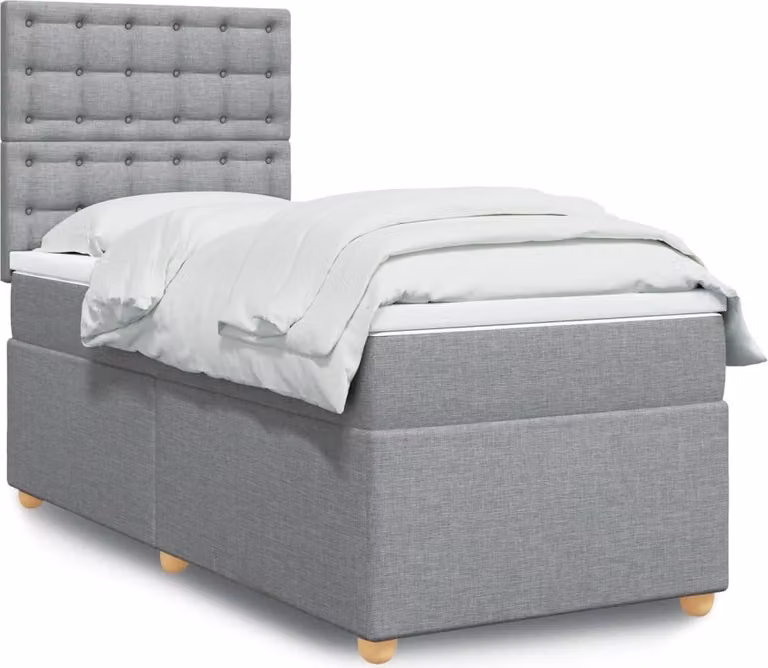Maison Exclusive - Giroletto a Molle con Materasso Grigio Chiaro 90x190 cm Tessuto