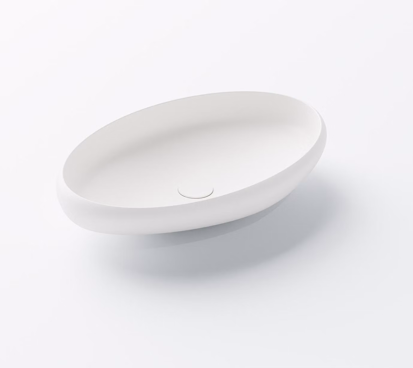 Steinberg Série 440 lavabo à poser, ovale, sans trop-plein, 600x400x112mm, SOLIDSurface, 4406310W, 4406310W