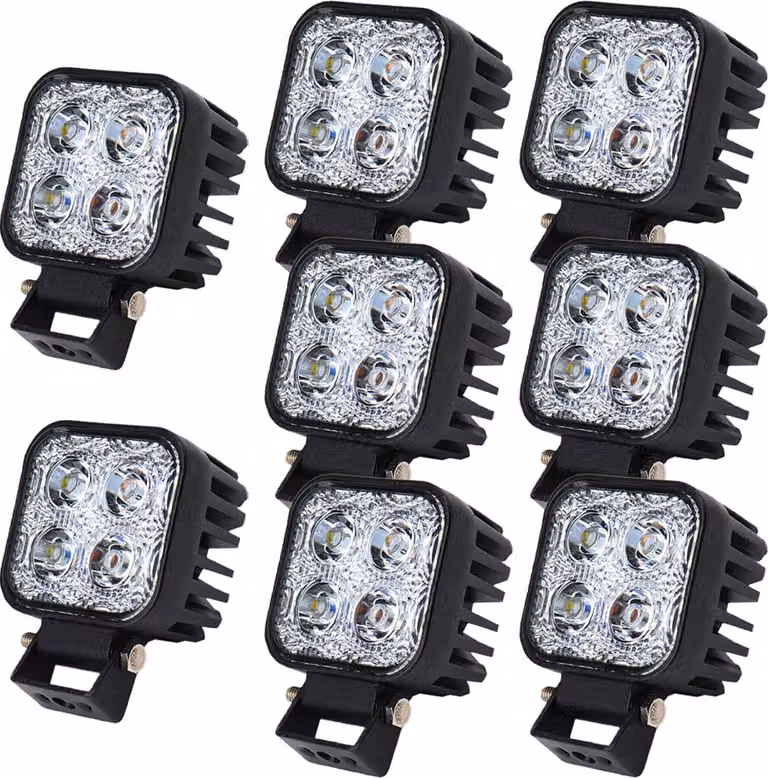 Greenmigo 8X 12W LED Proiettore IP67 Impermeabile LED Proiettore da lavoro 12V 24V Auto Proiettore Floodlight Retromarcia