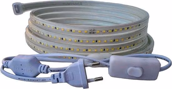 Strisce LED con 120 LED/m, tipo 2835, 2 metri, bianco freddo, 220 V, con circuito integrato