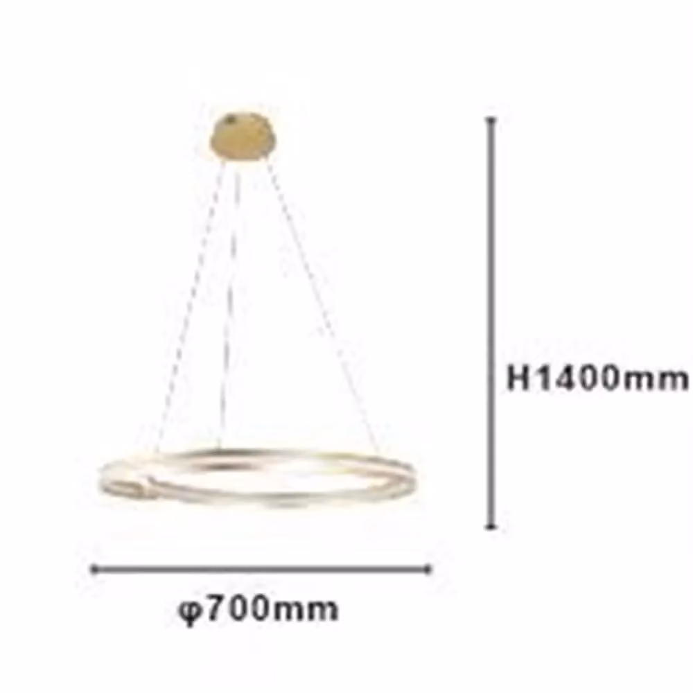 Lampadario a sospensione LED moderno Trade Shop a semicerchio in metallo oro, luce bianca fredda 6500K, 100W, L: 70 cm – 2