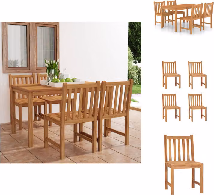 vidaXL Set da pranzo da giardino 5 pezzi in teak massiccio - Set di mobili da giardino
