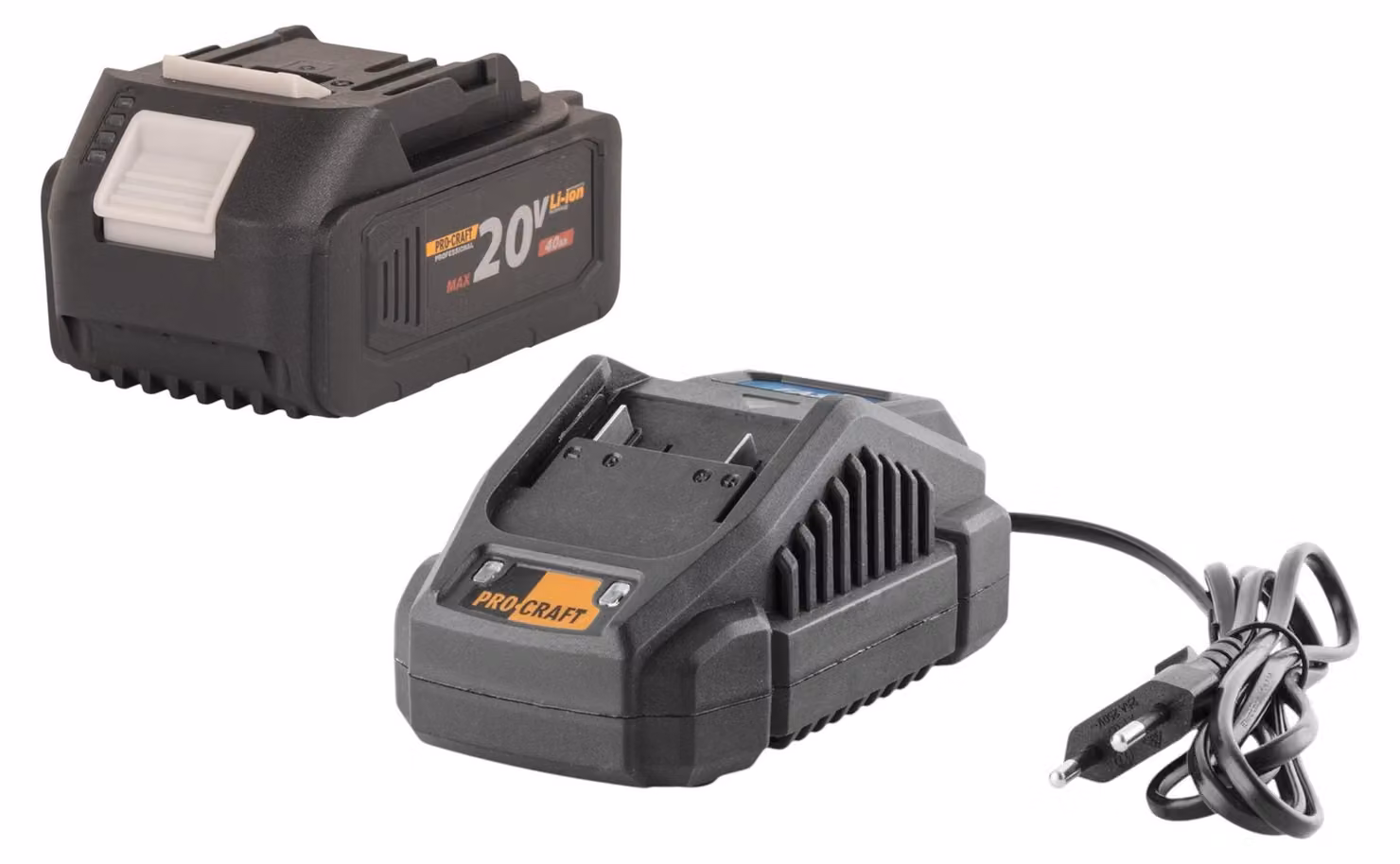 Procraft Starter Pack 20 V 20/2,4 A Caricabatterie + 1x 20/4 Batteria 4,0 Ah