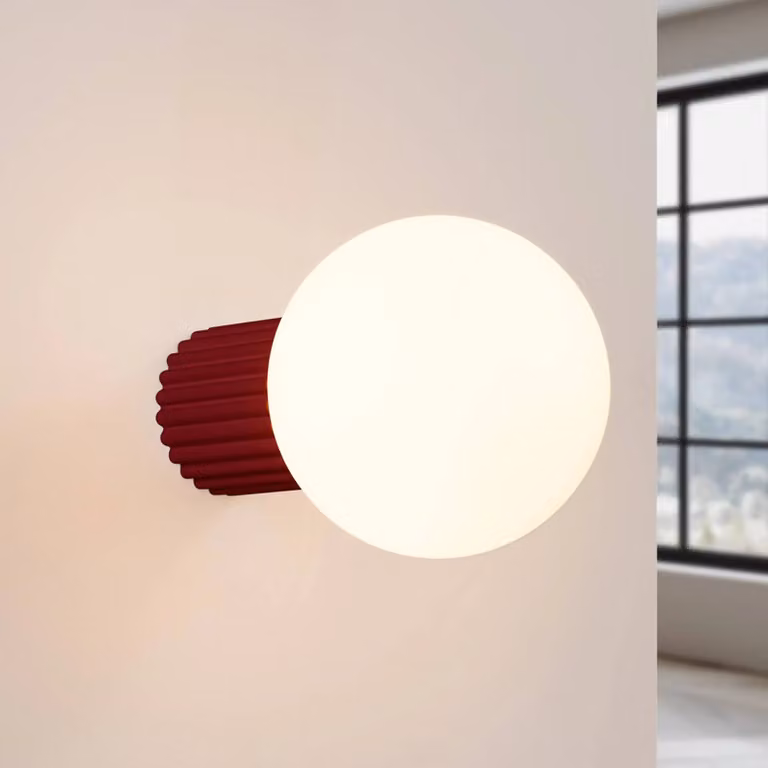 Applique da parete ORBI SOLLUX LIGHTING, dimmerabile, Rosso, Bagno, Alluminio, Applique