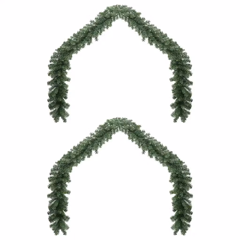 Set di 2 Ghirlande di Natale vidaXL in PVC Verde, Lunghezza: 20 m – 2