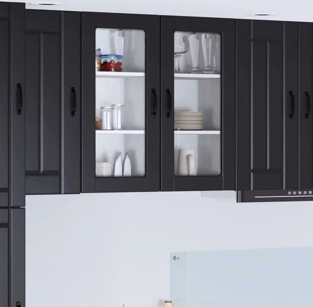 Mobile da cucina 2 pz-Set di 2 Armadio da cucina Nero 40 x 31 x 80 cm Legno multistrato 244930