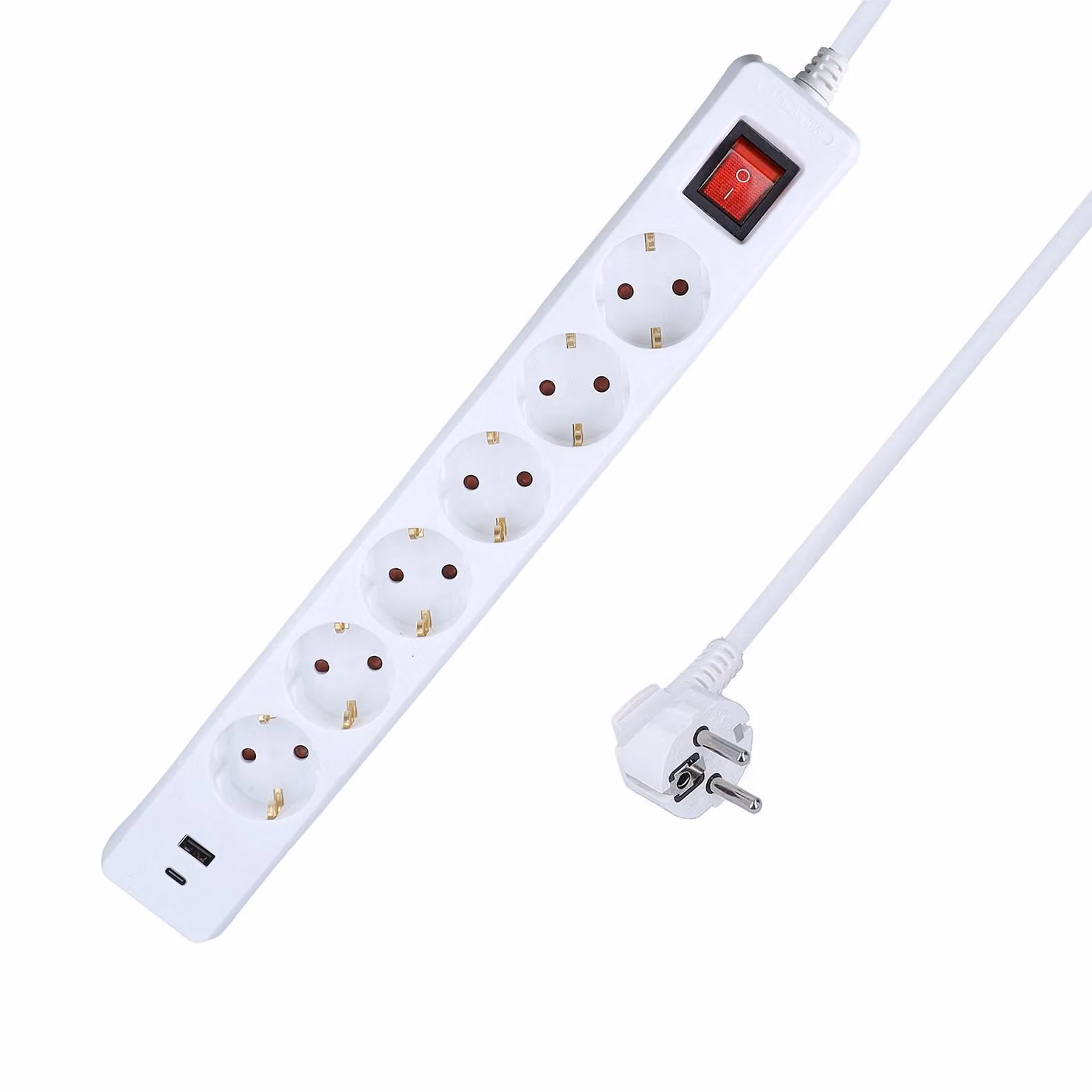 as-Schwabe Interruttore a striscia di prese a 6 vie USB A/C 5m Presa multipla IP20