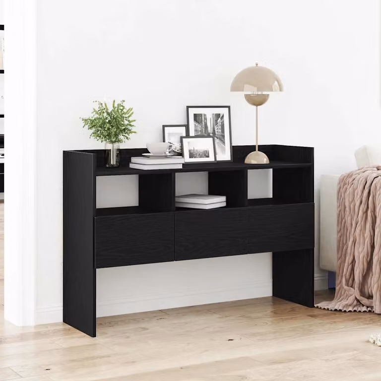 Credenza moderna vidaXL in legno MDF nero L: 105 cm, P: 30 cm, H: 70 cm