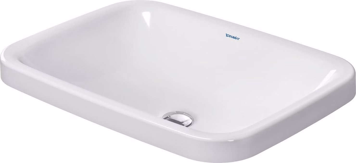 Duravit lavabo encastré DuraStyle 60cm encastré par le dessus, sans trop-plein sans plage de robinetterie, 0372600000, 0372600000