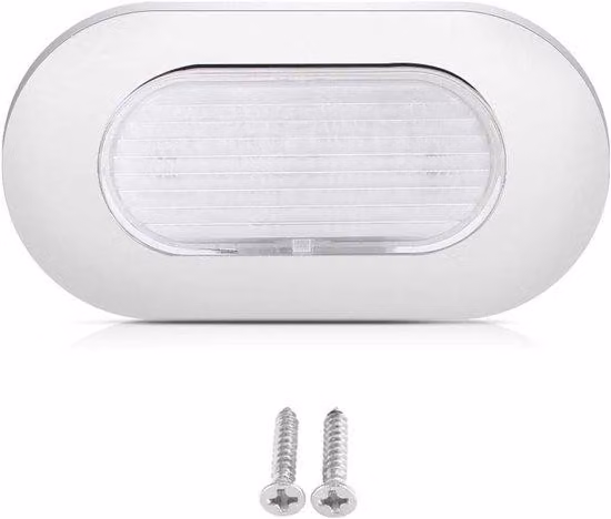 Illuminazione per barca - Lampada LED rettangolare bianca da 12V in acciaio inossidabile, ideale per illuminazione di scale o luci di cortesia