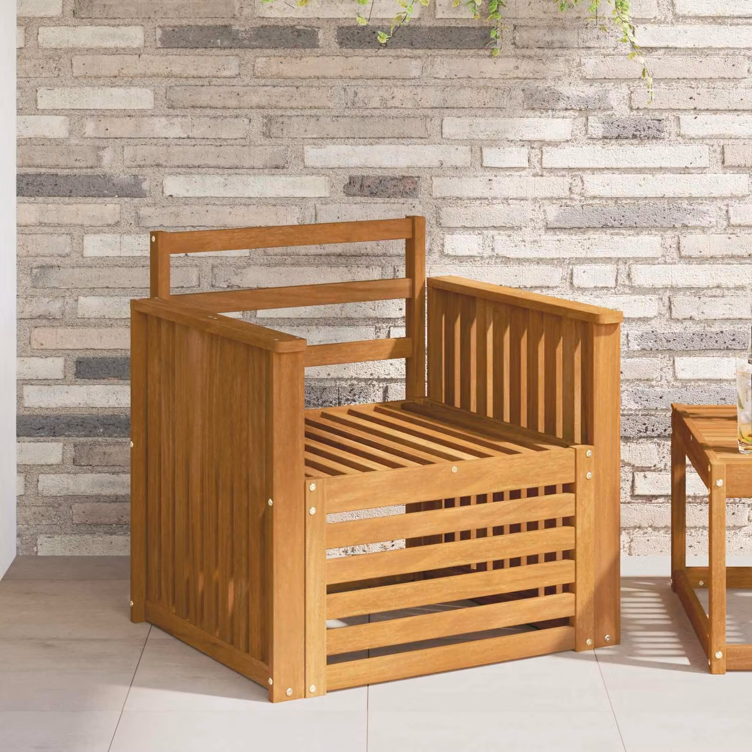 Set di divani da esterno da giardino e terrazzo vidaXL in legno di acacia massello marrone moderno