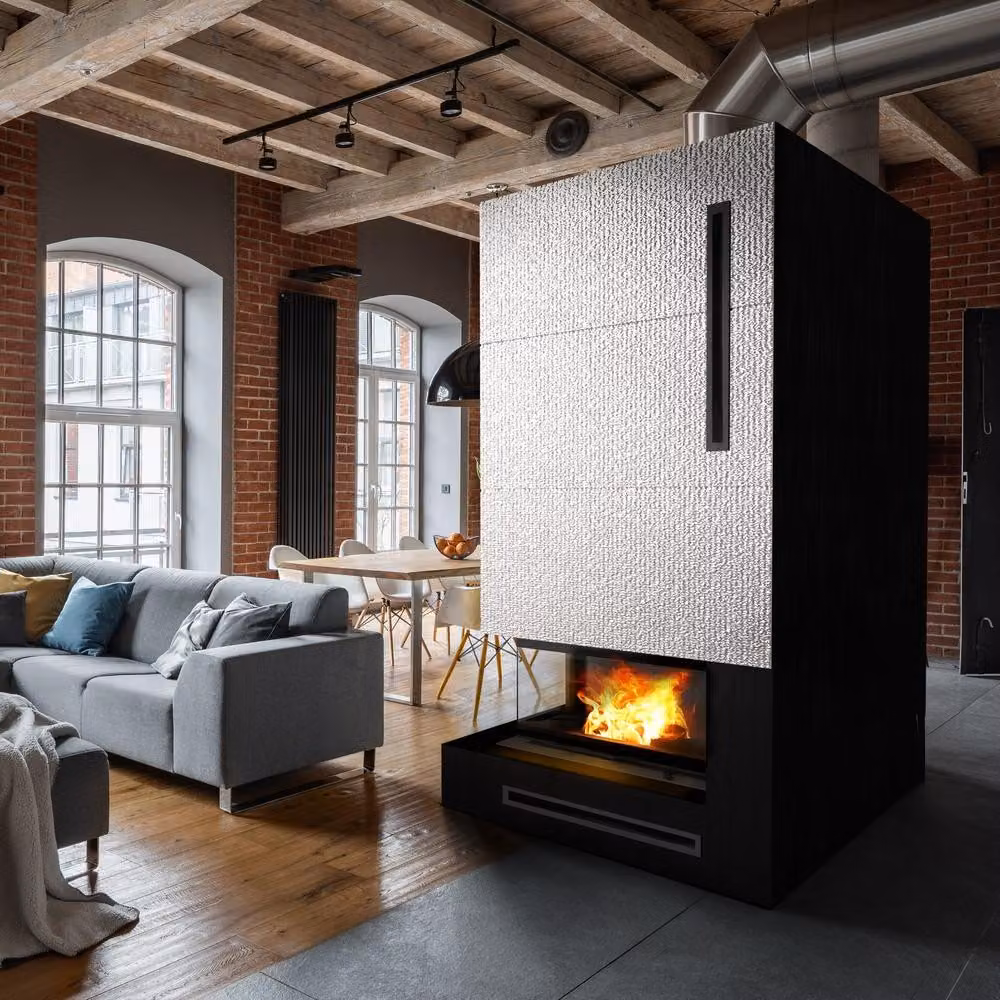 Inserto camino in acciaio KRATKI NADIA sinistro 14 kW Ø 200 con porta scorrevole