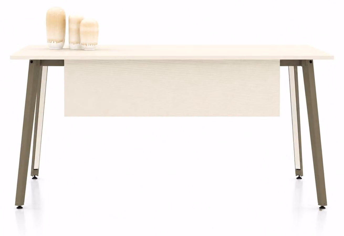 Scrivania da ufficio, bianca, in legno, design moderno, per l'ufficio
