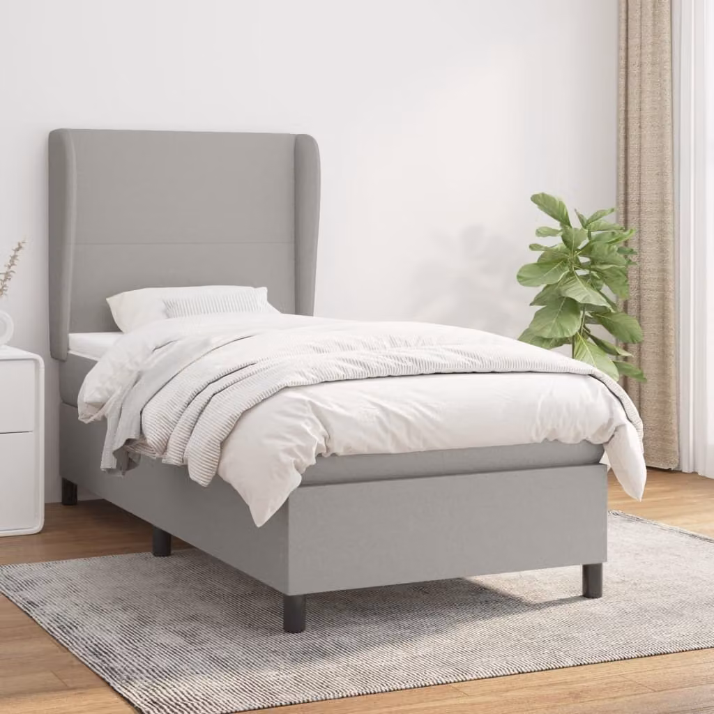 Maison Exclusive - Giroletto a Molle con Materasso Grigio Chiaro 80x200 cm Tessuto