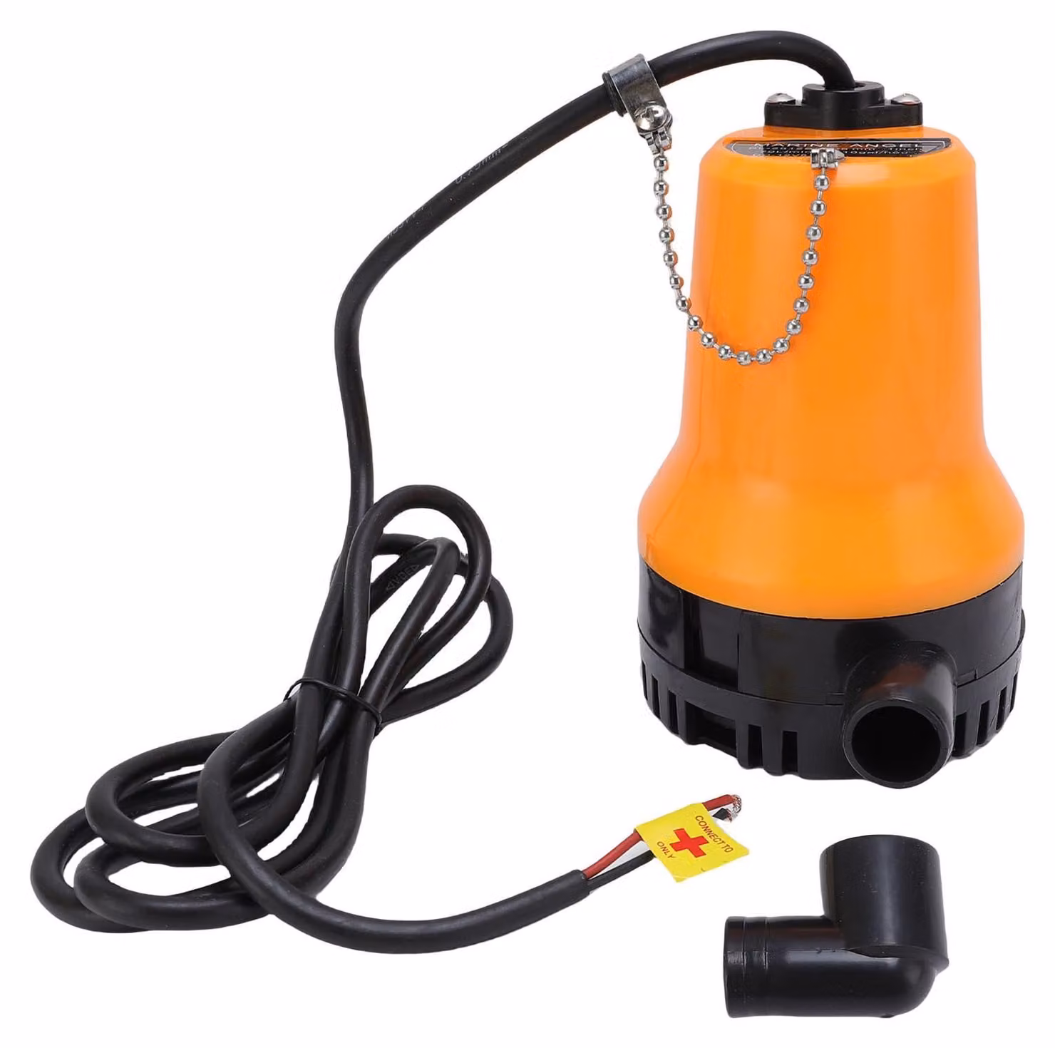 Pompa sommergibile, corrente continua, 45 W, 1110 GPH, dispositivo portatile per il trasferimento di liquidi, ideale per svuotare piscine, scantinati, imbarcazioni, colore arancione