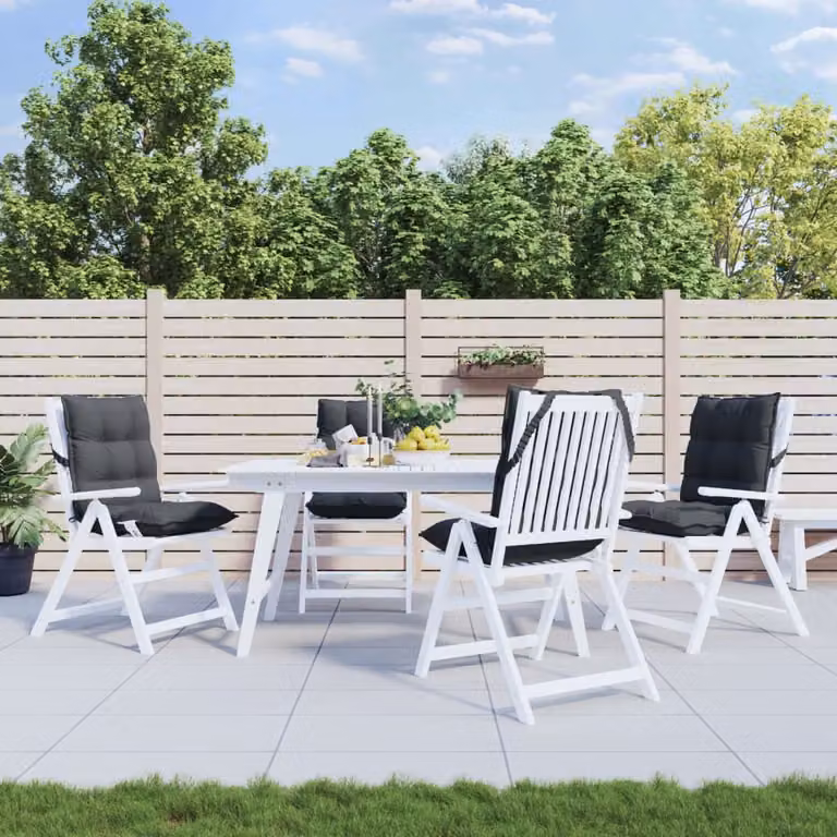 Set di 4 cuscini per schienale basso vidaXL in tessuto Oxford antracite, traspiranti e idrorepellenti