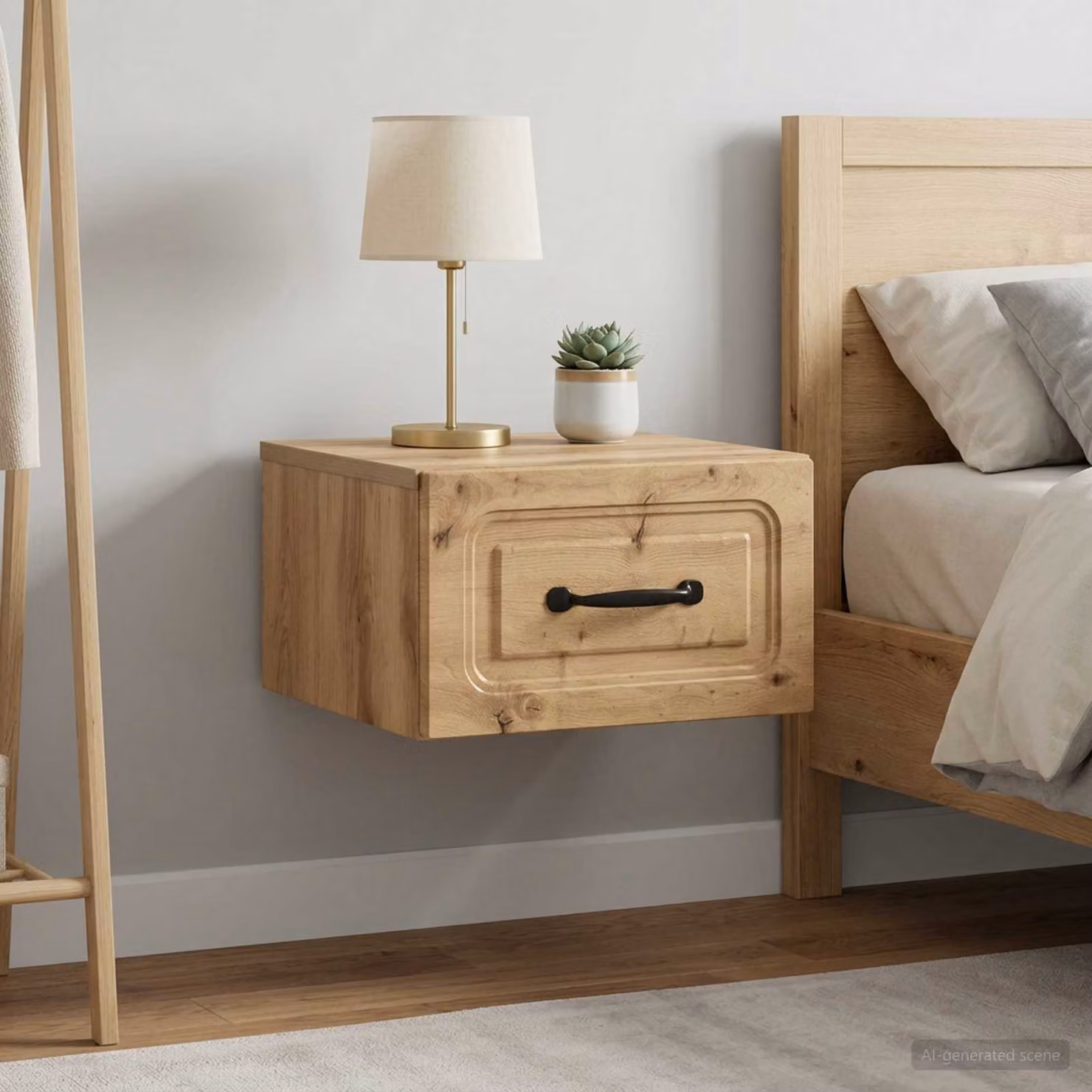 Set di 2 comodini sospesi vidaXL moderni in legno marrone opaco