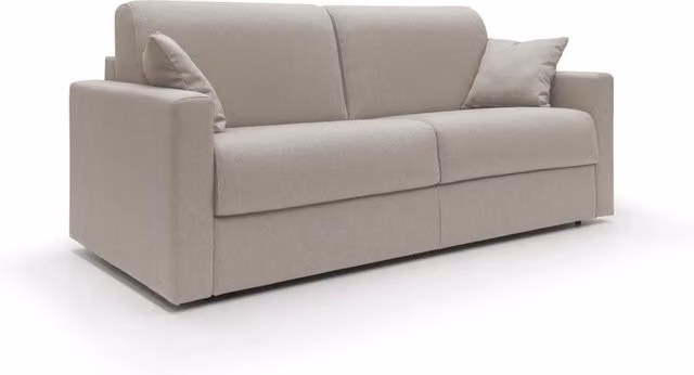 Divano letto matrimoniale Chris Divani.Store in tessuto impermeabile panna con funzione letto e coperture rimovibili, Larghezza: 166 cm