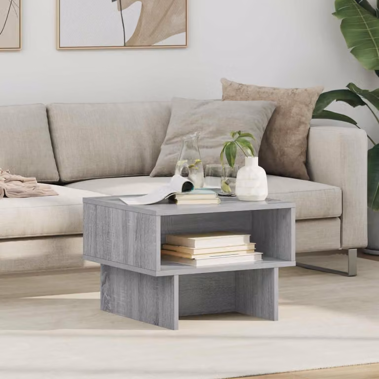 Maison Exclusive - Tavolino Sonoma grigio, 48 x 46 x 35 cm, realizzato in legno composito