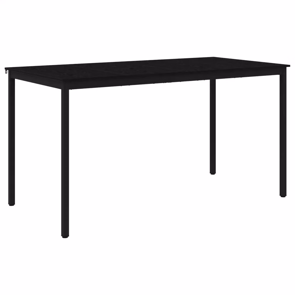 Tavolo da bar moderno rettangolare vidaXL in legno composito e metallo nero L: 200 cm, P: 19,14 cm, H: 105 cm – 2