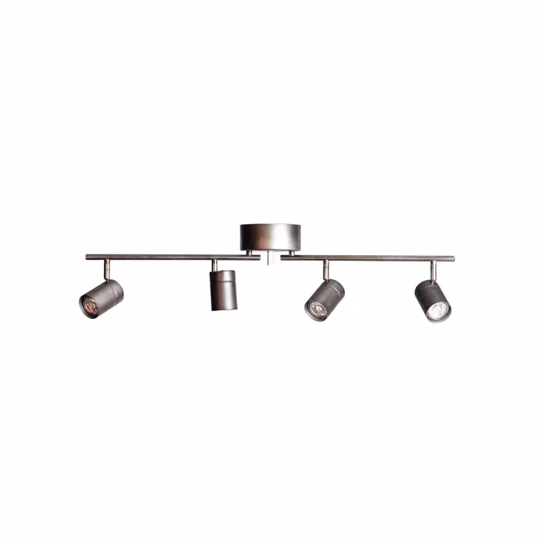 By Rydéns Rydéns: faretto da soffitto Correct, a 4 luci, grigio, GU10 dimmerabile, Alluminio / Grigio / Zincato, Soggiorno / Sala da pranzo, Metallo, Moderno, Faretto alogeno
