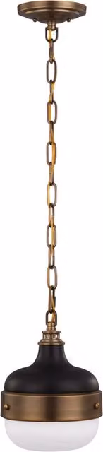 Lampada a sospensione Cadence FEISS in metallo ottone e vetro nero con 1 luce E27