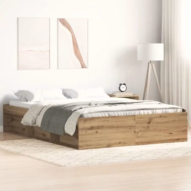 Giroletto senza Materasso-Struttura Letto Rovere Artigianale 160x200 cm