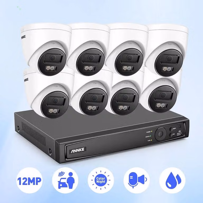 Sistema di sicurezza ultra HD da 12 megapixel con 8 telecamere e 1 TB di hard disk