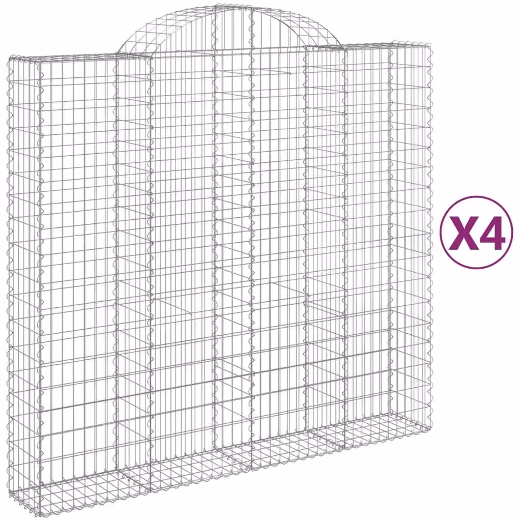 Cesti Gabbioni ad Arco 4 pz 200x50x180/200 cm Ferro Zincato