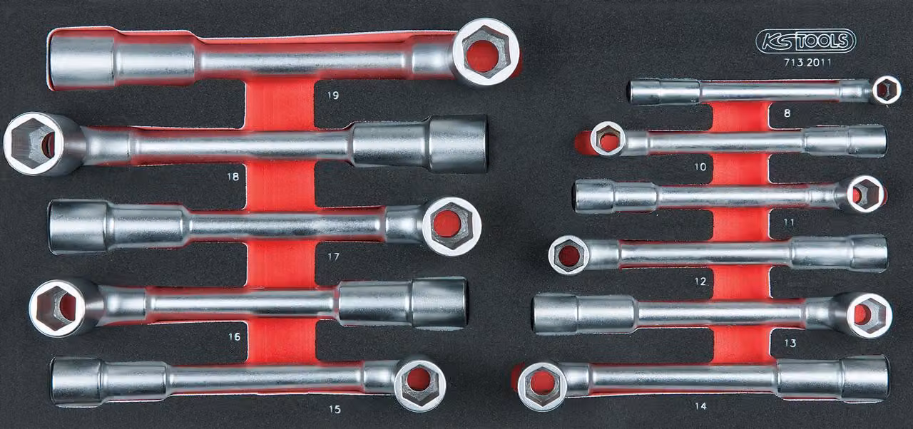 Set di chiavi per tubi SCS, 11 pezzi con inserto di sistema 1/3
