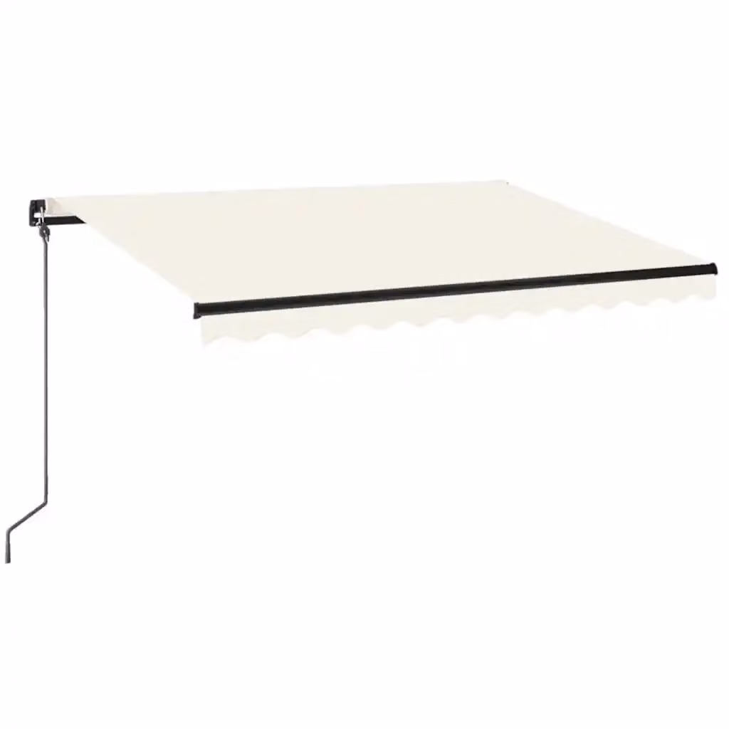 Tenda da Sole Retrattile Manuale VIDAXL con LED in Poliestere e Alluminio, L: 350 cm, P: 250 cm, Colore Crema – 2