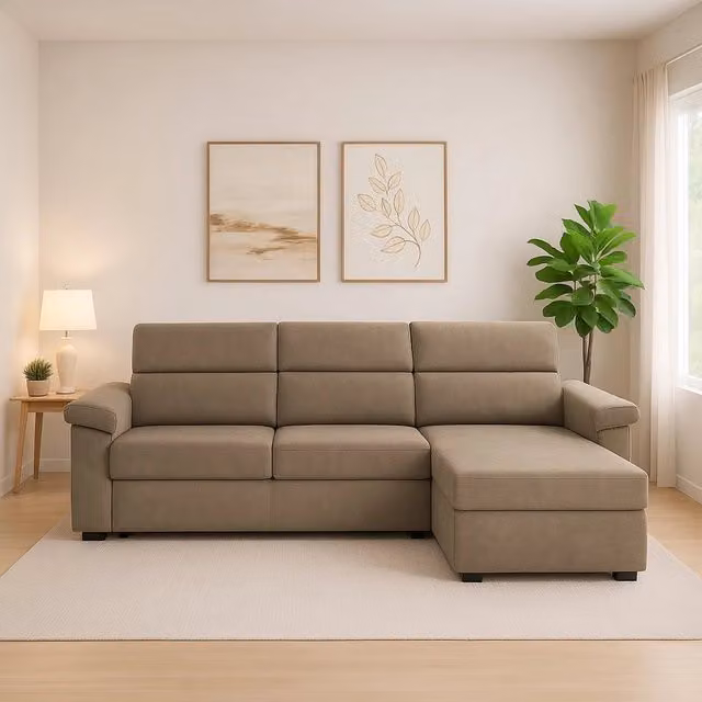 Divano angolare Ceto DMORA con penisola sfoderabile e reversibile, Made in Italy, Grigio, L/P: 285 x 160 cm – 1