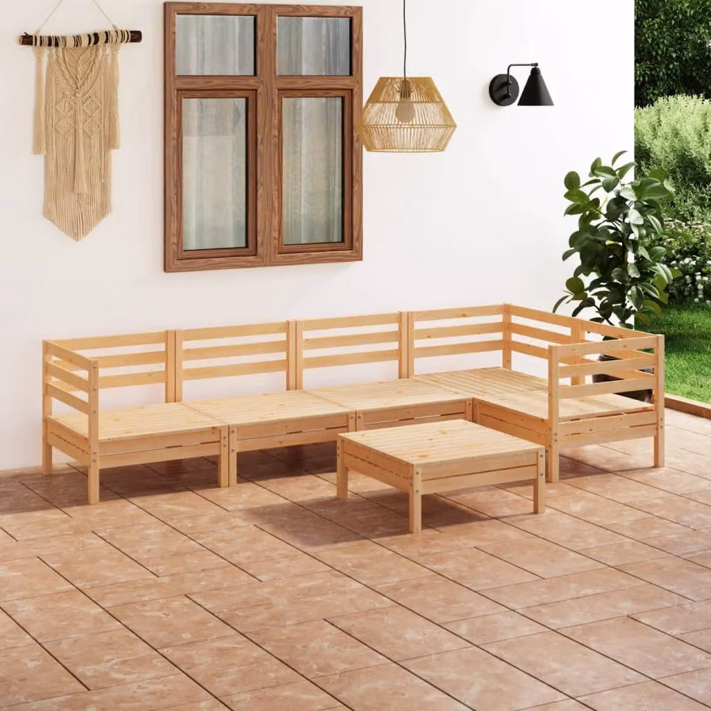 Maison Exclusive - Set Salotto da Giardino 6 pz in Legno Massello di Pino