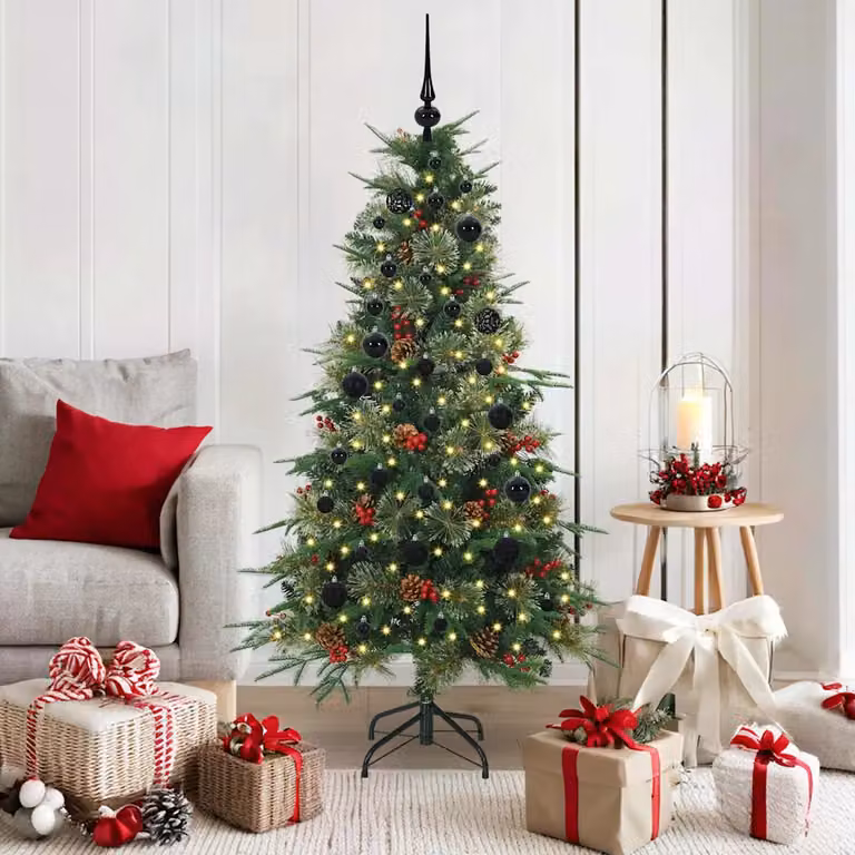 Albero di Natale artificiale vidaXL verde con luci LED bianco caldo, Altezza: 150 cm