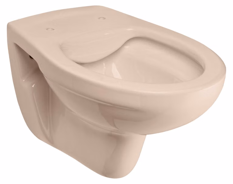 WC sospeso senza brida Calmwaters® in beige-bahama, scarico a muro orizzontale, WC a scarico profondo senza brida, WC a scarico profondo sospeso, WC a muro in Vetroceramica sanitaria beige, 08AB6146