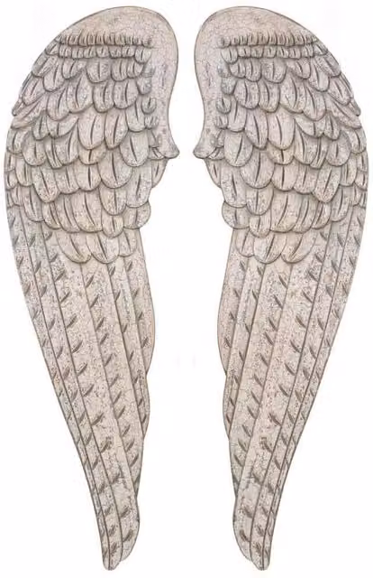 Set di 2 ali d'angelo bianche Wanderlust Deco in ceramica per decorazione da parete L: 32 cm, P: 4 cm, H: 103 cm