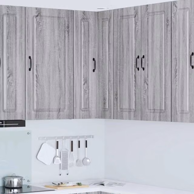 Mobile da cucina a parete vidaXL Grigio con ripiani interni e ante a battente L/P/H: 57 x 57 x 100 cm – 1